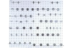 Triton Products LB2-Kit Two LocBoard Square Hole Pegboards 24-Inch W by 42-1/2-Inch H by 9/16-Inch D White Epoxy 18 Gauge Steel with 63-PieceLocHook Assortment