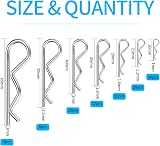 Jttxiu Cotter Pins Assortment Kit 100 Pcs Stainless Steel R Clips view 2