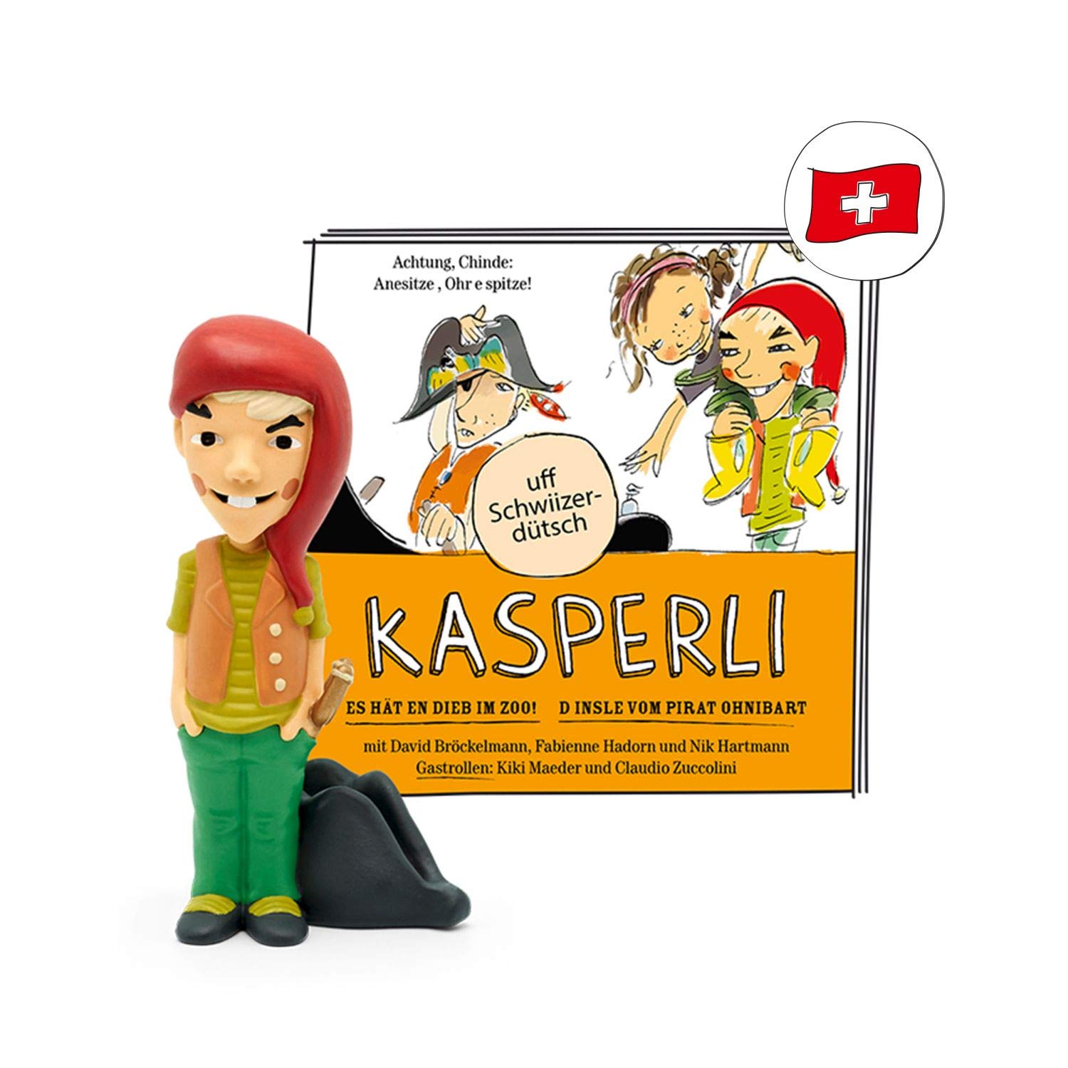 tonies Audio Figure for Toniebox, Kasperli - In the Zoo! Pirate Ohnibart Swiss German Audio Play for Children from 3 Years, Playing Time Approx. 74 Minutes