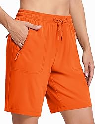MAGCOMSEN Hiking Shorts Women Orange Quick Dry