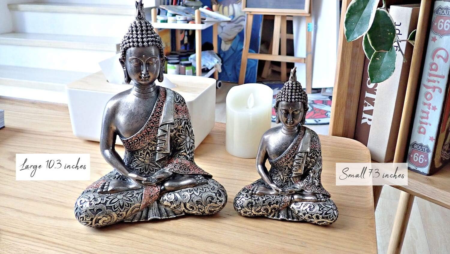 25DOL Buddha Statues for Home. 10.3" Buddha Statue (The Final Meditation). Collectibles and Figurines, Meditation Decor, Spiritual Living Room Decor, Yoga Zen Decor, Hindu and East Asian Décor: Kitchen & Dining
