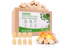 WFLUOLUO Mini Firewood with 8PCS Fire Starters 3.5'' Lengths Pine Kiln Dried Firewood Great Solo Stove Accessories Tool Prefect for Solo Stove Mesa, Tabletop Fire Pit, Solo Stove Mesa Sticks Wood