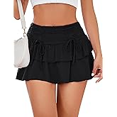 Avidlove Women's Mini Skirt High Waisted Layered Ruffle Skirts Tiered Short Skirt Lingerie Y2K