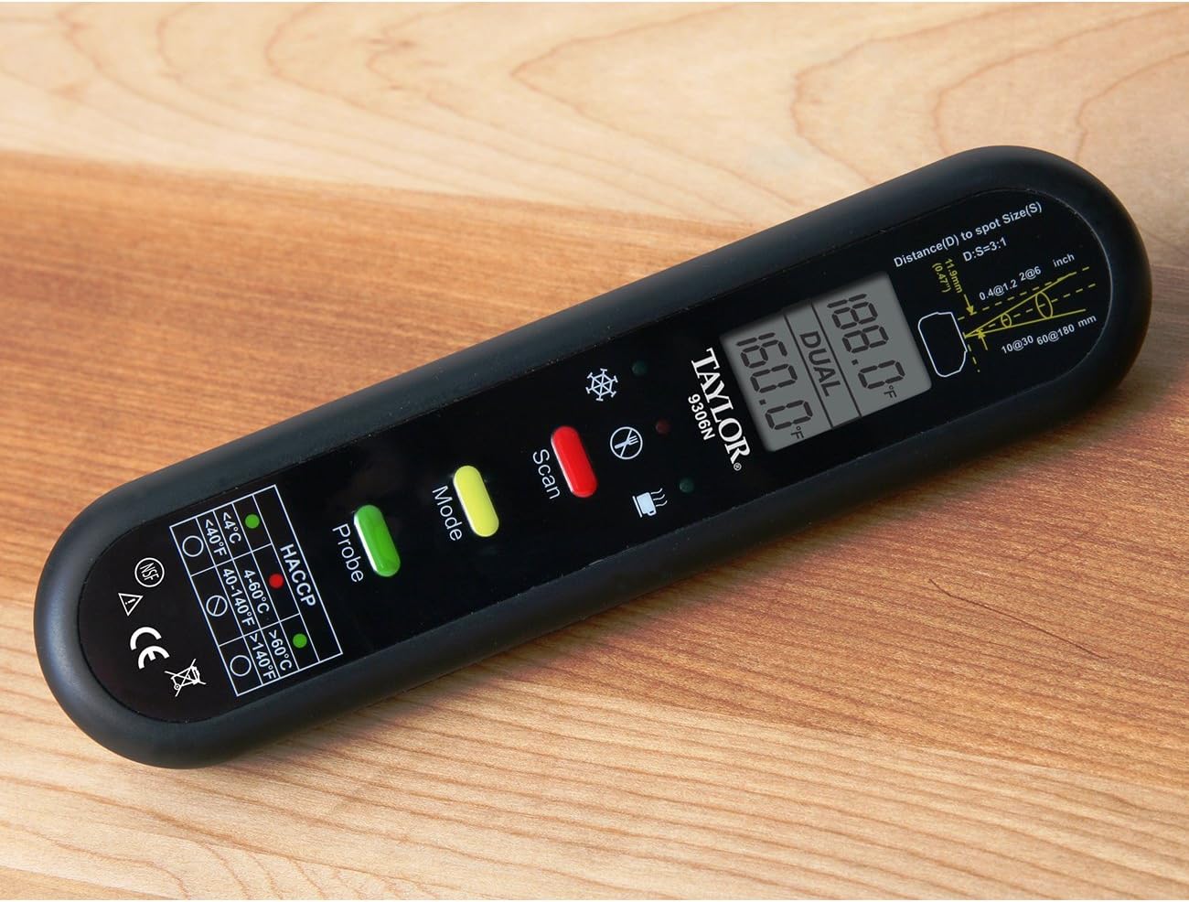 Taylor Precision Products Splash-Proof Dual Temperature Infrared/Thermocouple Thermometer: Kitchen & Dining