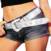 Nicute Rhinestone Belt Sparkly Y2K Studded Belt Western Cowgirl Accessories for Adult