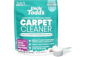 Uncle Todd's Carpet Cleaner Powder | Enzyme Formula for Carpet Machines | Removes Pet Odors & Stains | Safe for Carpets, Rugs & Upholstery | Makes 30 Gallons