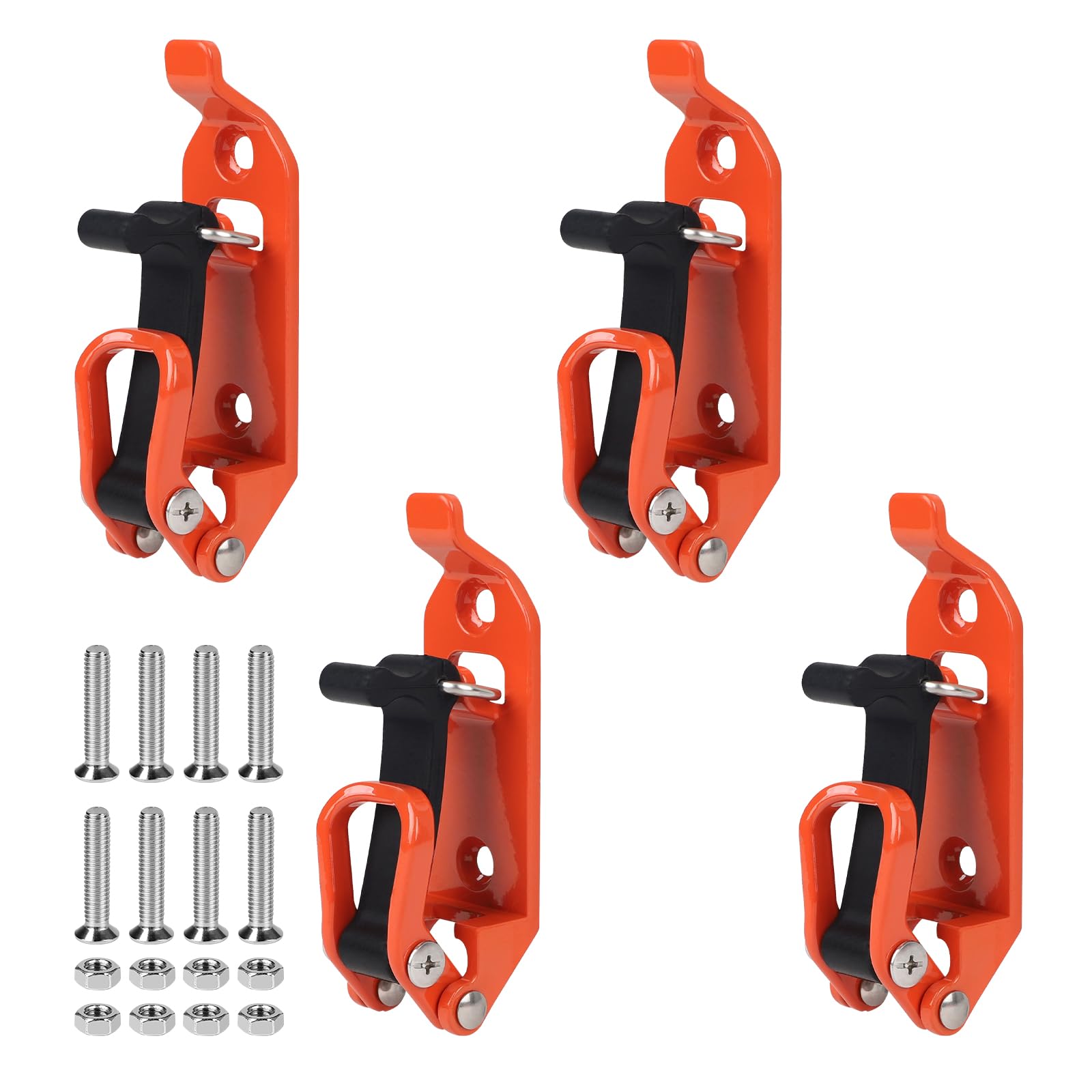 EXLECO 4 x 17-40 mm Excavator Brackets for Roof Rack Kit Metal and Rubber Roof Rack Excavator Brackets for Roof Bar Excavator Mounting Brackets Kit Shovel Support Clamp Kit Orange