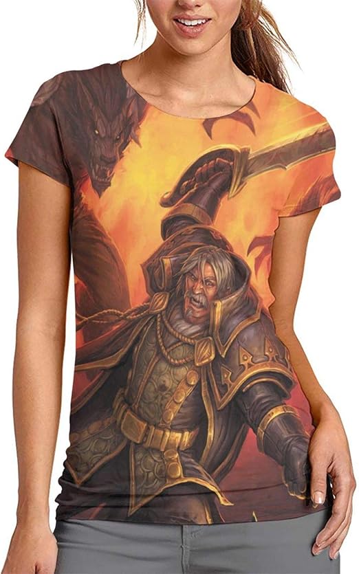 DETAISL （WorldofWarcraft Womens Sweatshirts Loose Comfy Red