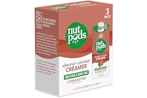 nutpods Sweetened Cookie Butter Keto Coffee Creamer - Sweetened Non Dairy Creamer With Zero Sugar - 10 Calories and Zero Net Carbs Per Serving Gluten Free, Non-GMO, Vegan, Sugar Free, Kosher (3-Pack)