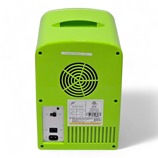 CURTIS MOUNTAIN DEW MIS134MD, MINI PORTABLE COMPACT PERSONAL FRIDGE COOLER, 4 LITER CAPACITY CHILLS SIX 12 OZ CANS, 100% FREON-FREE & ECO FRIENDLY, LIME