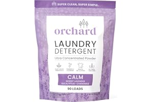 ORCHARD HOME Orchard Laundry Detergent Powder Natural Deep Cleaning Laundry Powder for Sensitive Skin - Lavender Chamomile - Plant Based Effective Ingredients - 3.5lbs - Enzyme-Powered, Eco Friendly Detergent