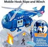 HERSITY Rescue Helicopter Toy Blue Police Plane w/ Light Sound Push Go 3-5 Yr view 2