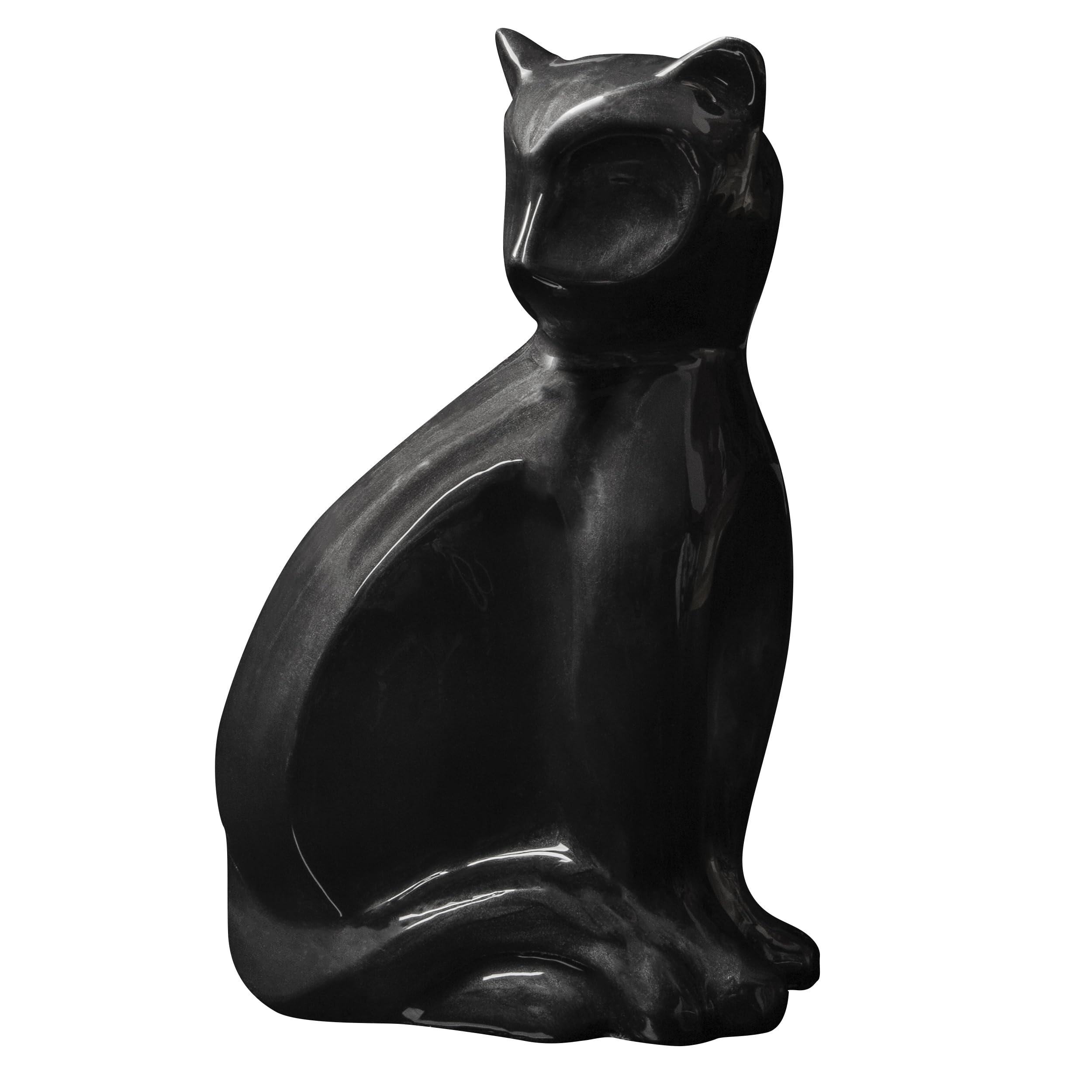 Urns Paradise, Cat Marquise Urn, Cat Cremation Urn, Cat Memorial, Cremation Ashes Urn, Pet Keepsake (Black)