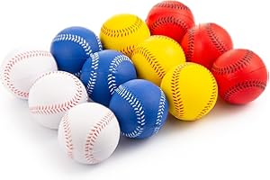 CeleMoon Soft Foam Baseball Balls for Kids Toddlers Teenager Players Indoor Outdoor Sports Tball Daily Training Playing, Storage Bag Included