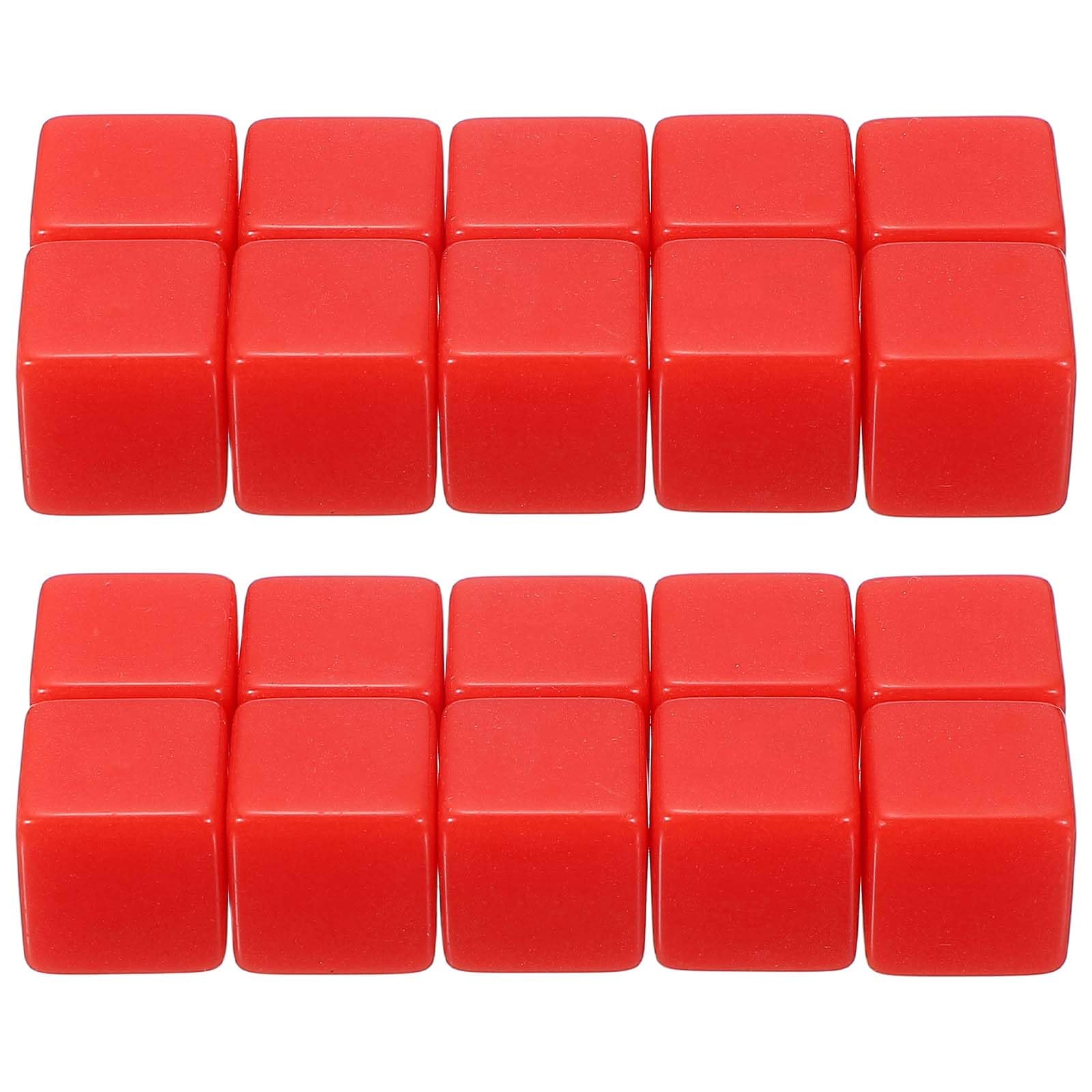 PATIKIL 16 mm Acrylic Dice Blank, 100 Pcs Standard Game Dice Square Corner with Smoothed Surface Six Sided for Board Games Teaching, Red