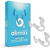 Airmax Unisex Sport Nasal Dilators Two-Pack - Easy, Safe, and Comfortable Breathing Aid - Improves Airflow - Transparent - Small