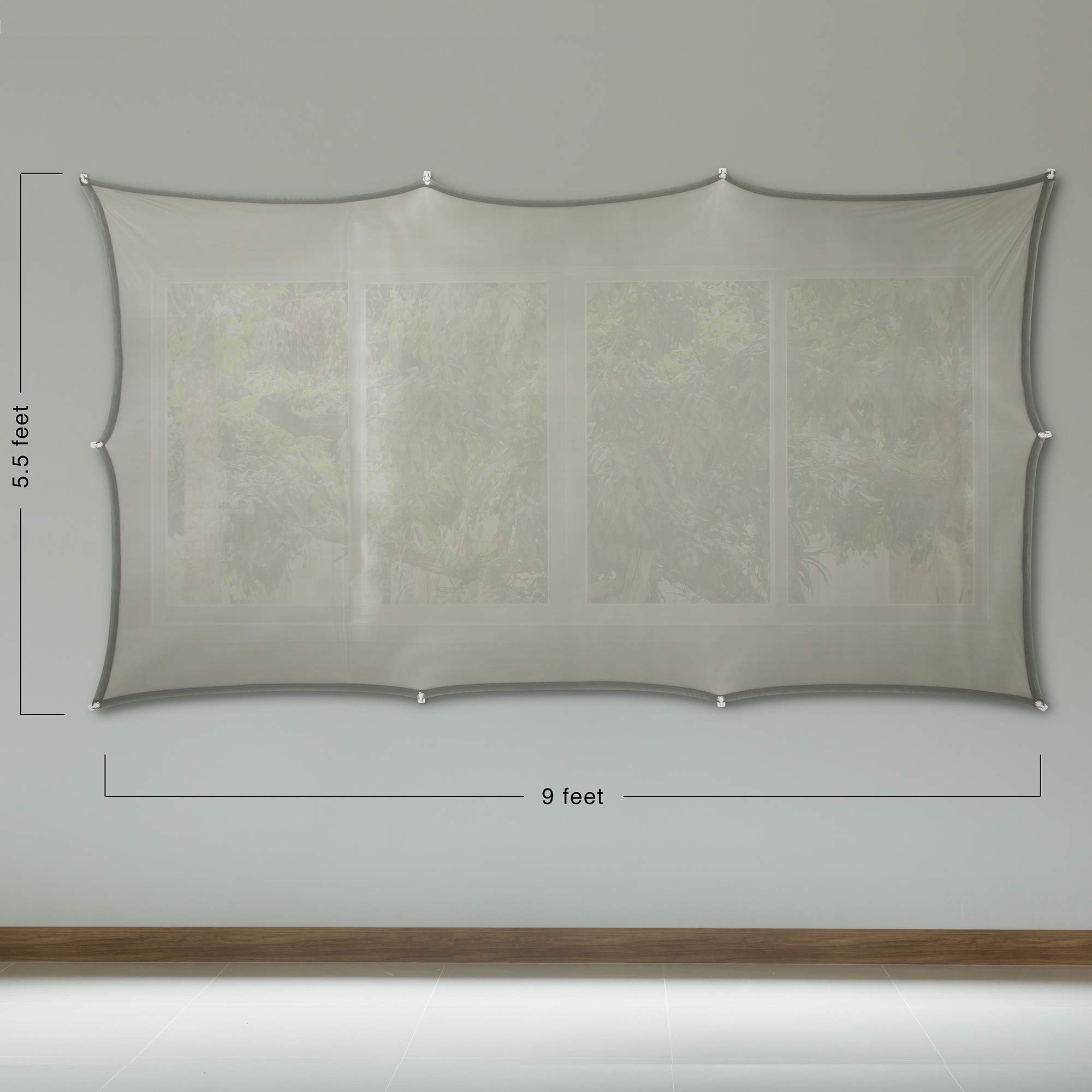 Holographic Rear Projection Screen with Mounting Hardware for Projecting Halloween Videos (5 ft x 9 ft Gray)