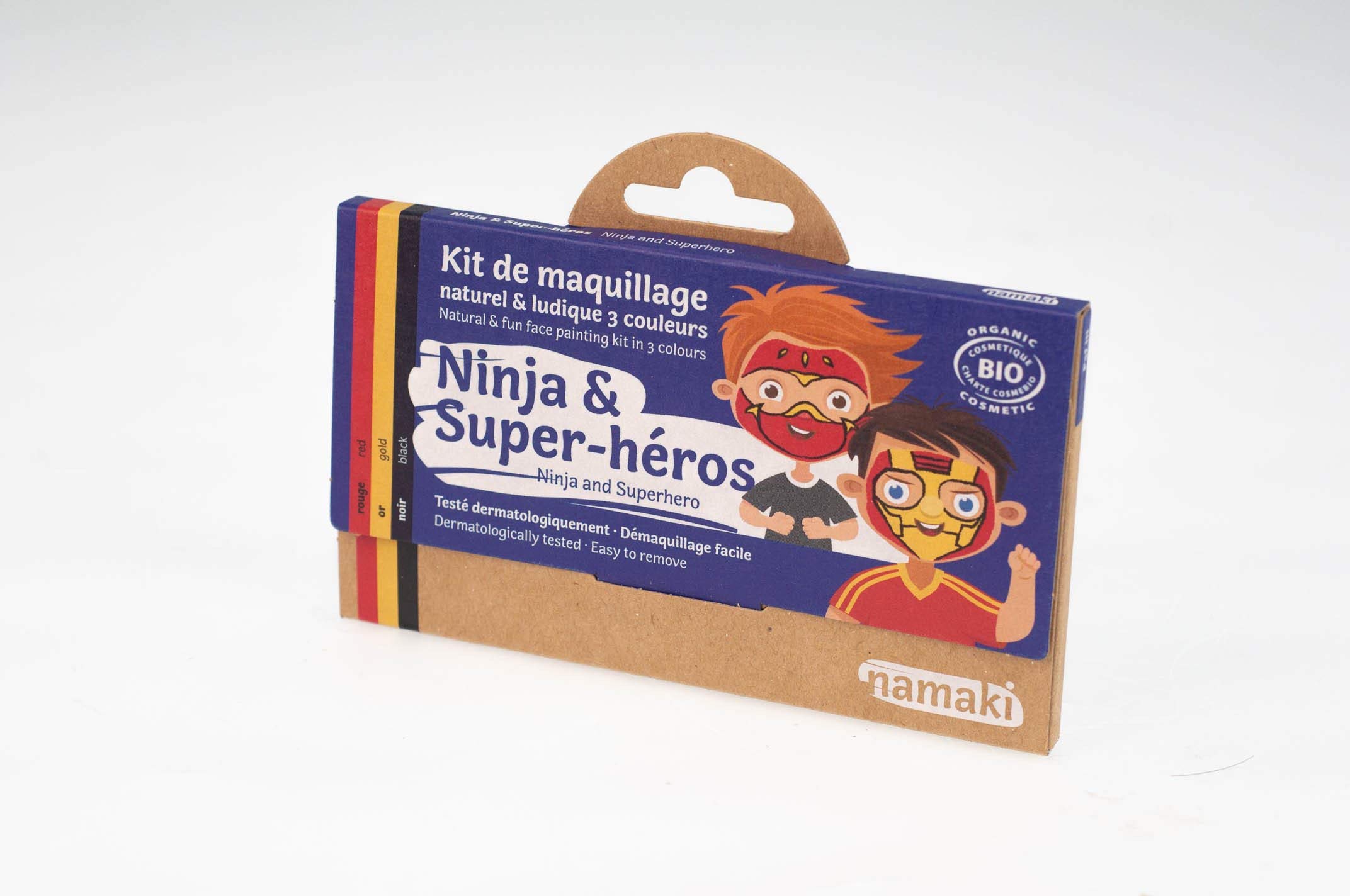 Namaki Children's Make-Up Kit 3 Colours Ninja and Organic Superheroes Red/Gold/Black