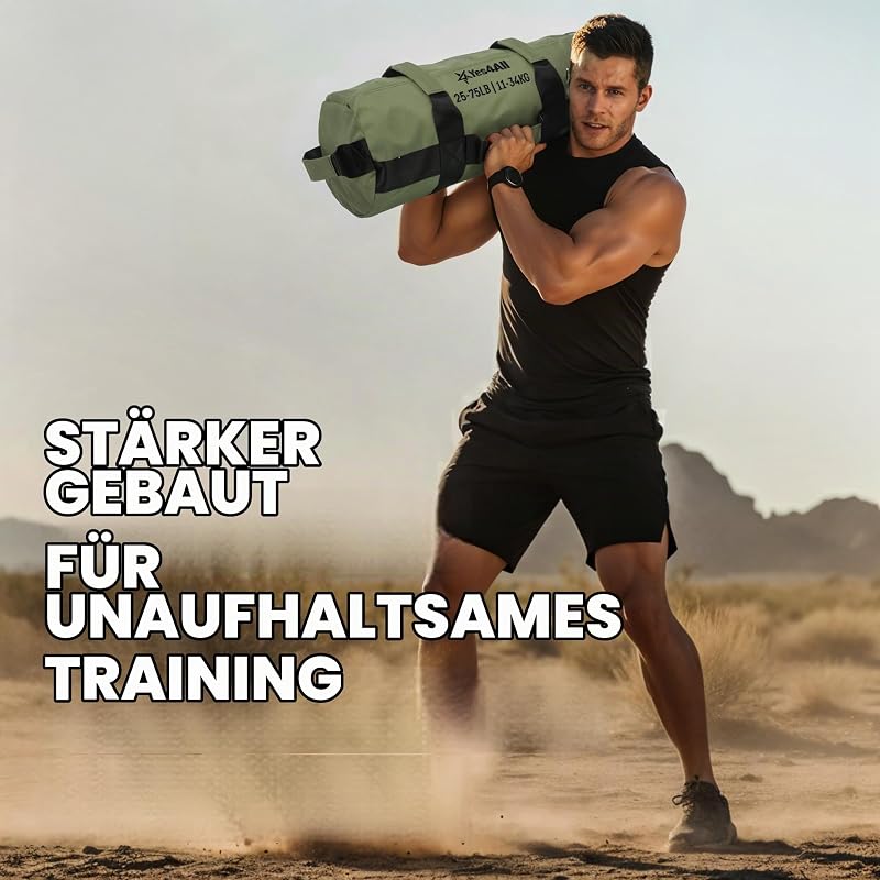 Sandsack 20/30/50/80 kg – Gewichtssack fürs Fitnessstudio – Powerbag für Core-Training, Laufen, Workout & Powerlifting – Ungefüllt geliefert