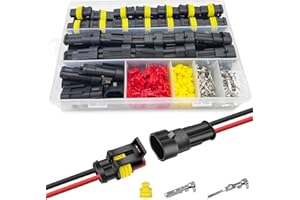 Twippo 25 Kit 2 Pin Connector Automotive Electrical Connectors 2 Wire Connectors Waterproof Connector Quick Disconnect and Connect Terminals Plug Kit 22-16 AWG
