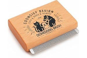 Cooncicy Deshedding Brush for Cats,Rabbits,Pets with Wood Handle – Cat Deshedding & Deshedder Comb Tool for Detangling and Removing Excess Fur – Shedding Brush for Cat Hair Control