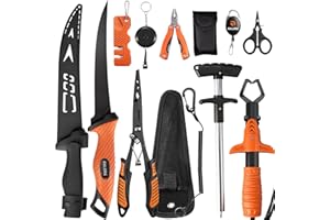 RALERA Fillet Knife Set for Beginner, Fishing Pliers Precisely, Fish Measuring Tape, Non Slip Grip Fishing Knife, Saltwater Fishing Accessories, Great Value Fishing Tackle