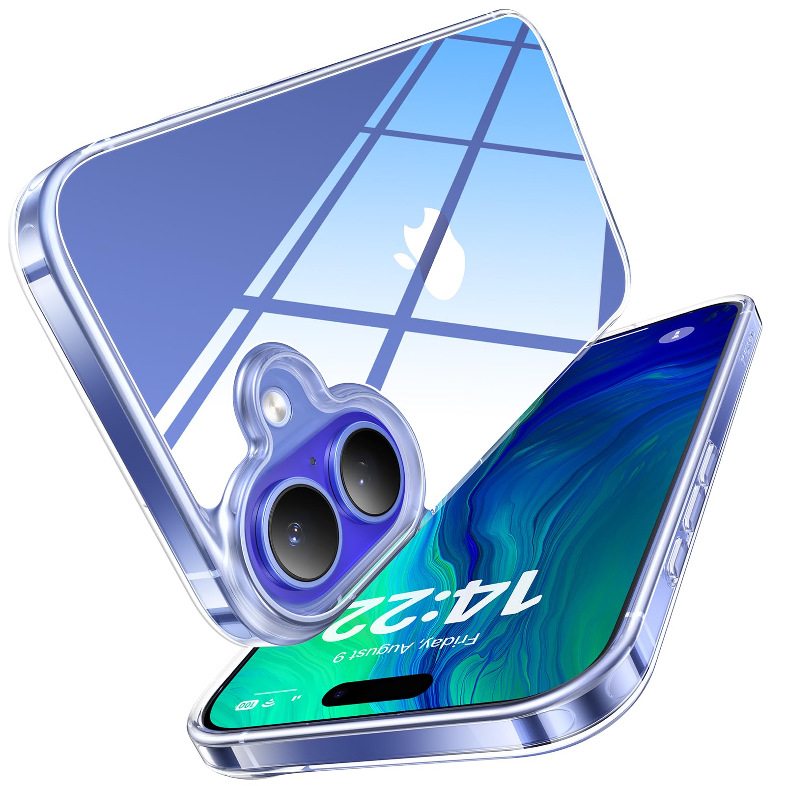 TORRAS Ultra Clear for iPhone 16 Case [NO.1 Anti-Yellow Tech] [12FT Military Protection] Slim Thin Case for 16 Cover - Crystal Clear