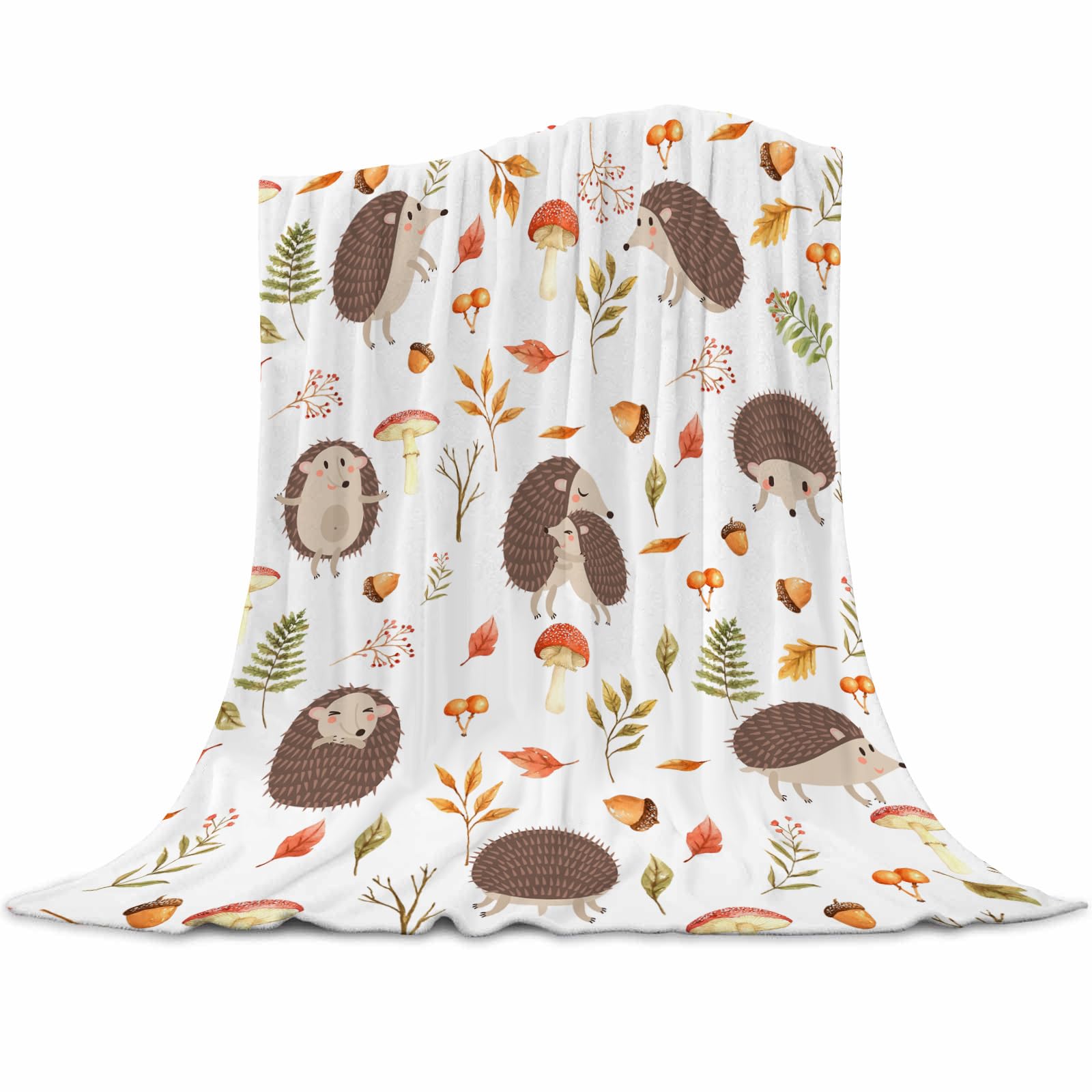 Abaysto Hedgehog Blanket Cute Animals Super Soft Warm Bed Bedding Throw Blankets Girls Boys Gifts for Couch Bedroom Sofa Office Car Decor, All Season Flannel Plush Blanket for Kids Adults 100x130cm