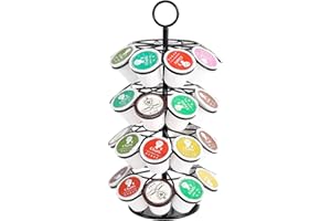 JEBBLAS Metal Carousel Coffee Cup Holder Coffee Pods Holder Holds 35 K Cup Space Saver 360 Degrees Spins Smooth