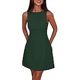 PRETTYGARDEN Womens Formal Short Dresses 2026 Summer Sleeveless Boat Neck A Line Elegant Mini Cocktail Party Dress