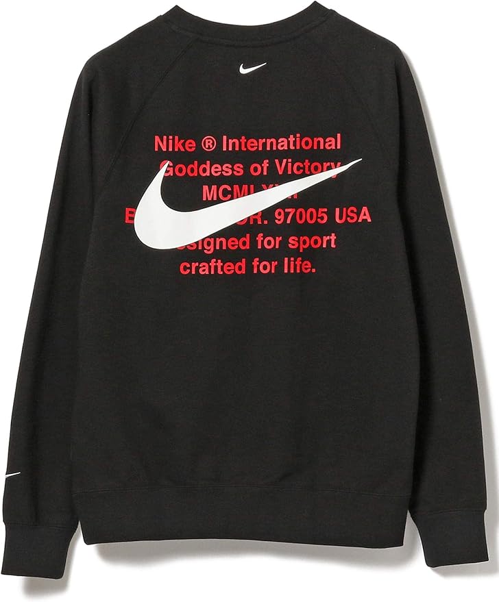 Amazon ビームス Beams スウェット Nike スウッシュ フレンチ テリー クルー スウェット メンズ Black L トレーナー パーカー 通販