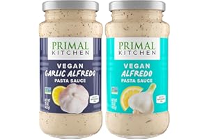 Primal Kitchen No-Dairy Alfredo Pasta Sauce 2-Pack, No Added Sugar, Includes 1 Original & 1 Garlic Alfredo Sauce