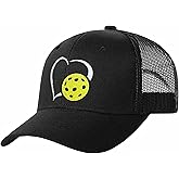 Wuepncah Embroidered Pickleball Hats for Men Women, Adjustable Heart Pickleball Baseball Caps Gifts for Fans