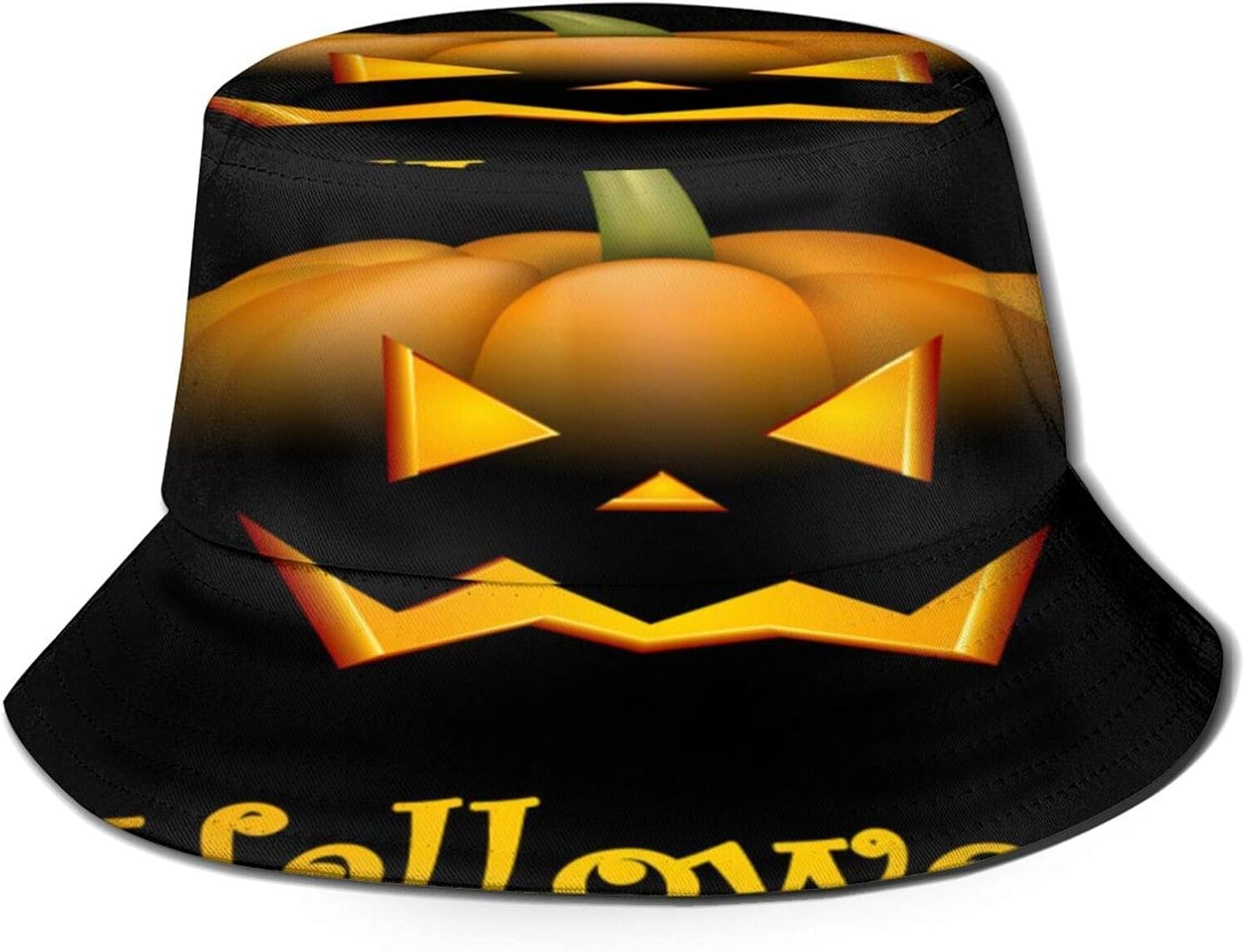 shenguang Flat Top Breathable Bucket Hats Unisex Black Card with Orange