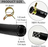 YGQ 6mm ID Fuel Line Hose with 10 Clamps 2.4M Braided NBR Tubing view 2