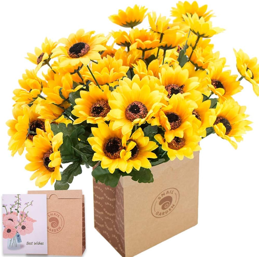 SNAIL GARDEN 6 Bunches Artificial Sunflower