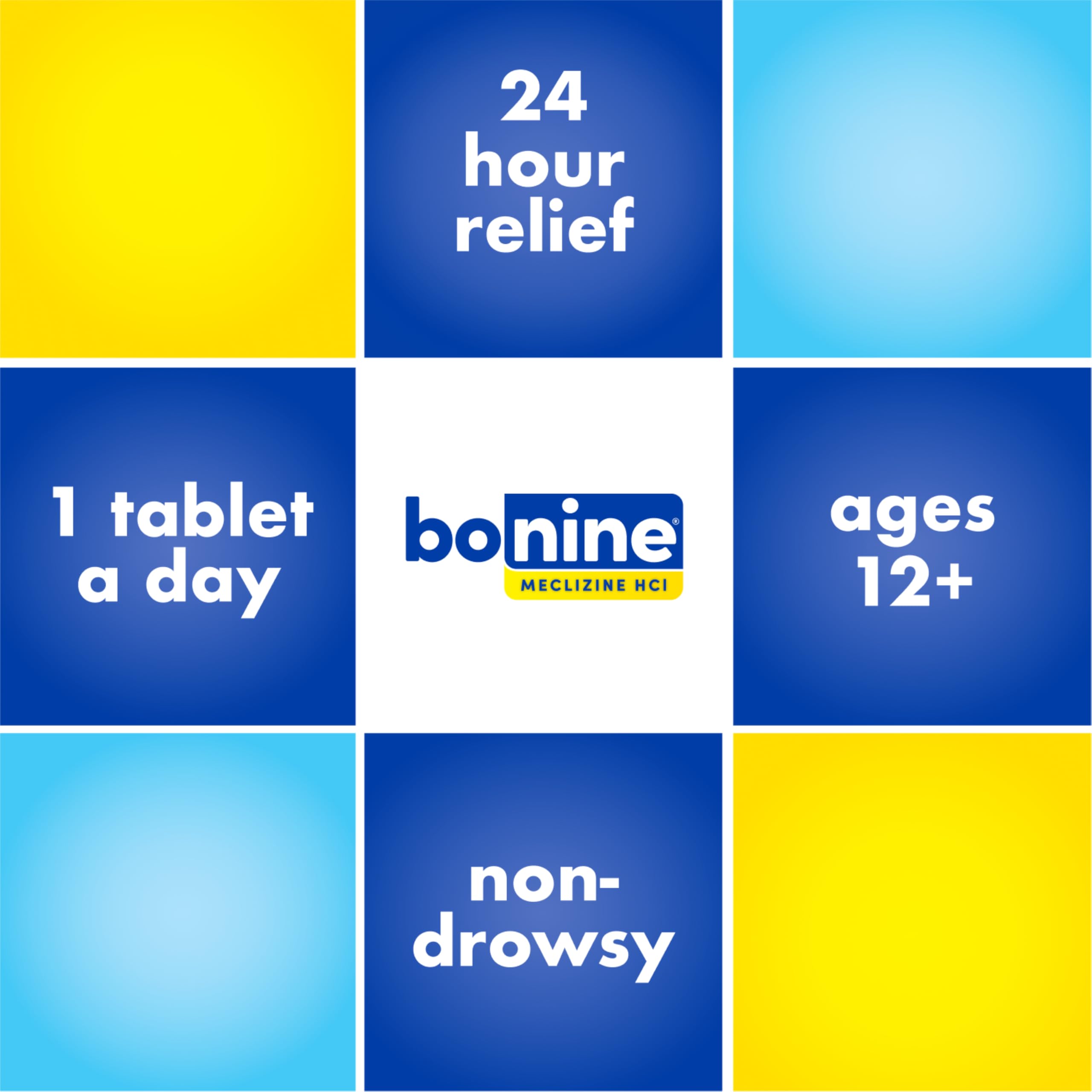 Non-Drowsy Bonine for Motion Sickness Relief, Sea Sickness, Car Sickness, Nausea, & Vomiting - Meclizine HCI 25mg, Travel-Sized - 16ct Raspberry Chewable Tablets (Packaging May Vary)