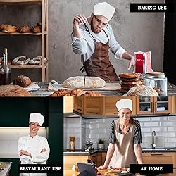 TIESOME 2PCS Chef Hat Adjustable Elastic Baker