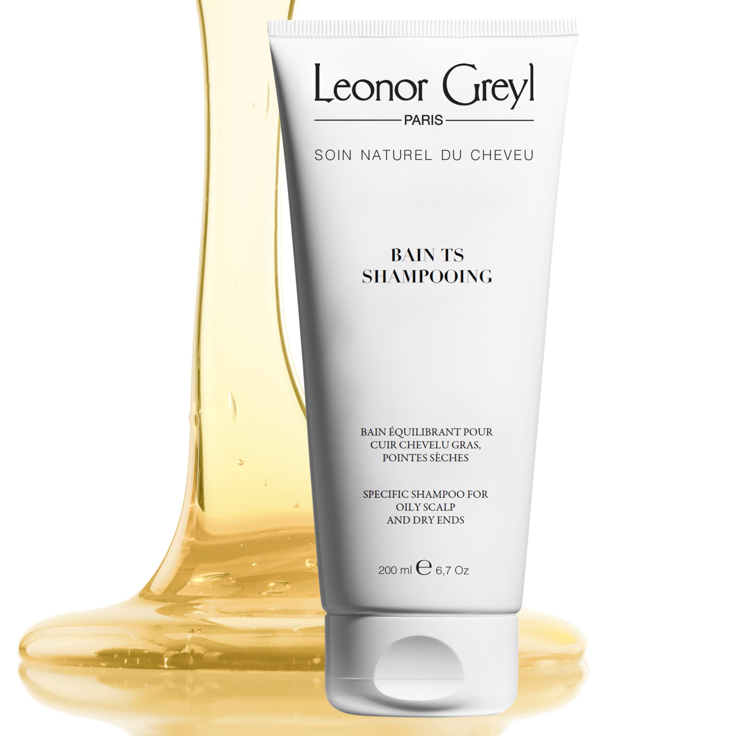 Leonor Greyl - Bain TS - Balancing Shampoo for Oily Scalp and Dry Ends - Purifies & Balances the Scalp, Hydrates Hair, Delays Sebum Buildup - Vegan, 95% Natural Ingredients - 200 ml
