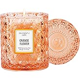 Chloefu LAN Orange Blossom Candle, Natural Soy Scented Candles for Stress Relief, Holiday Candle Gifts, 55 Hours Smokeless Long Lasting Burning, Great Gift for Women & Men