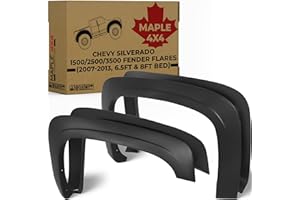MAPLE4X4 Compatible for 2007-2013 Chevy Silverado 1500/2500/3500 Fender Flares – Factory Style OEM Design (Fits 6.5ft & 8ft B
