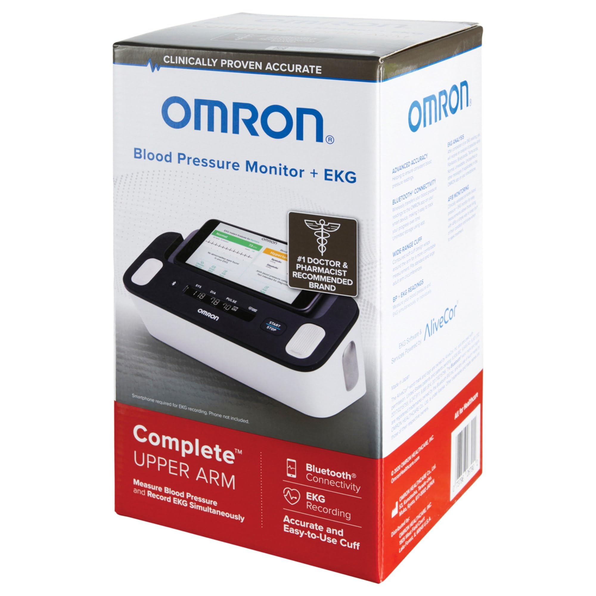 Omron Complete 2-in-1 Blood Pressure Monitor + EKG for Home Use & Upper Arm Blood Pressure Cuff - #1 Doctor & Pharmacist Recommended Brand - Clinically Validated - Connect App