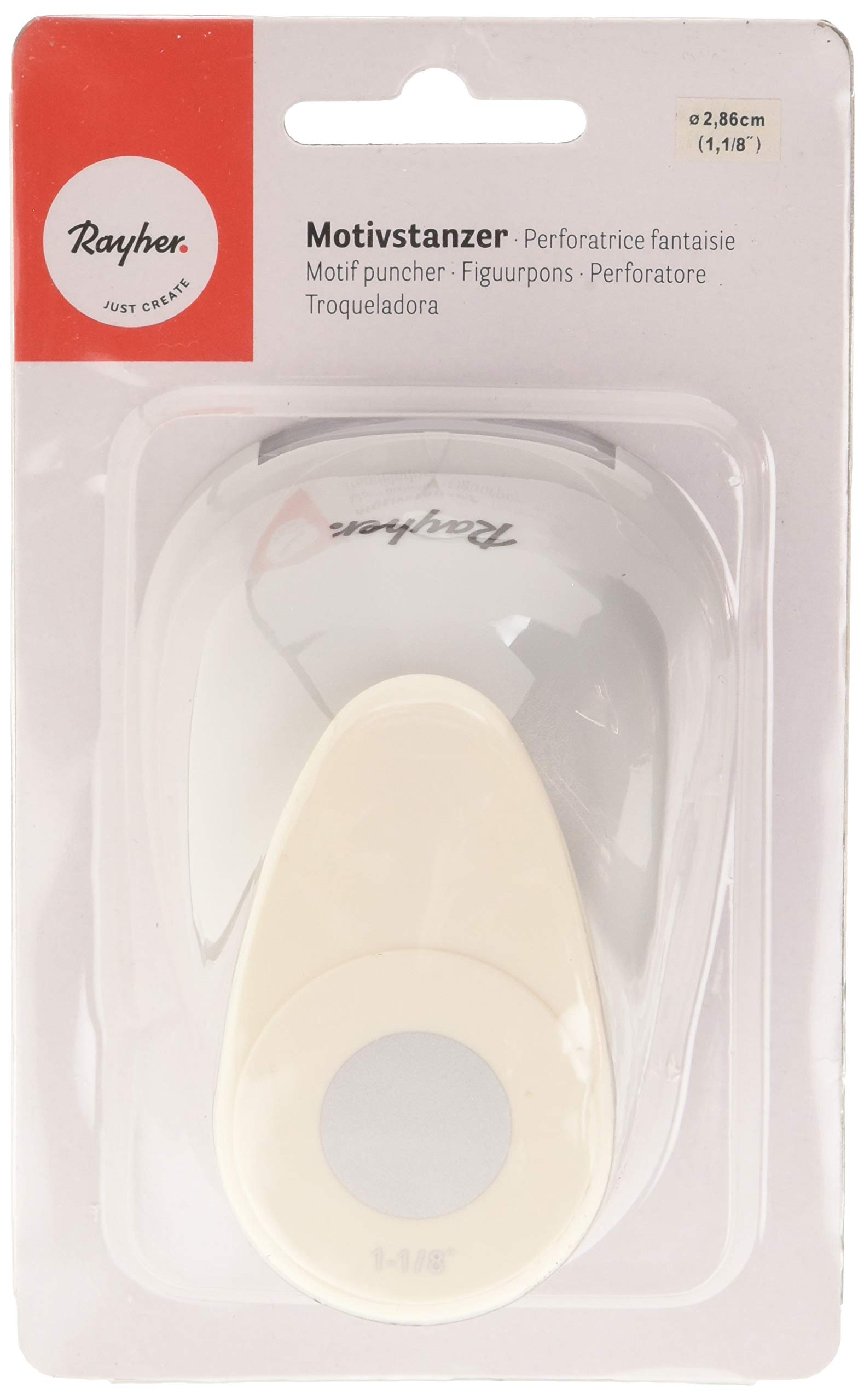 Rayher Paper Craft Punch, Circle Lever Punch for Card Making, Scrapbooking and Papercraft, 2.86cm, (1 1/8''), 8959900