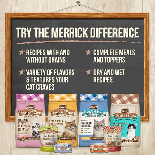MERRICK PURRFECT BISTRO GRAIN FREE PREMIUM CANNED PATE ADULT WET CAT FOOD, VARIETY PACK, CHICKEN, DUCK, TURKEY – (PACK OF 1) 8.25 LB. CANS