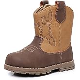 Apakowa Baby & Toddler Cowboy Boots for Boys Girls Infant Baby Cowboy Cowgirl Western Boots Round Toe All Seasons 6-36 Months (Infant/Toddler)