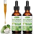 MEENCCD Soursop Graviola Liquid Drops 1800mg for Cell Support & Regeneration, Immune Boost, Relax, Liver and Zzz, Soursop Bitters Liquid, Herbal Goodness, Vegan, Sugar Free, Apple Flavor, 4 Fl Oz