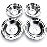 Replacement Drip Pans for GE and Hotpoint Electric Stove, 2x6" 2x8" | Includes 2 small and 2 large Style B drip pans for GE, Hotpoint, and Camco electric ranges. Helps catch spills.