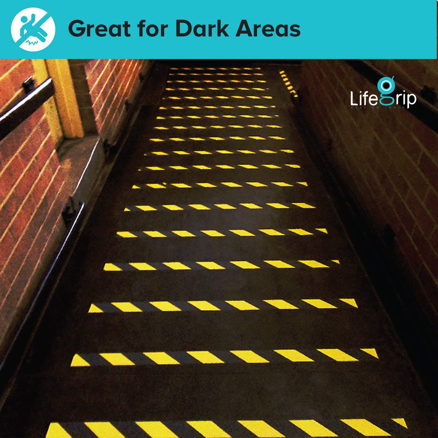 LifeGrip Anti Slip Traction Tape, 2 Inch x 60 Foot, Best Grip, Friction, Abrasive Adhesive for Stairs, Safety, Tread Step, Indoor, Outdoor, Caution Yellow/Black: Home Improvement