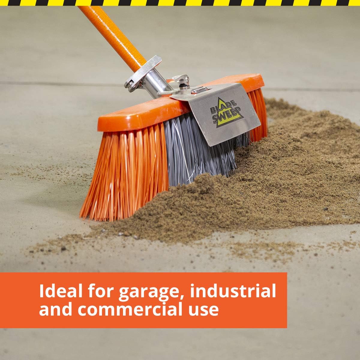 BLADE SWEEP - Push Broom Outdoor - Garage Broom - 18 inch Heavy Duty Broom - Industrial Broom - Fiberglass Broom with Stainless-Steel Scraper: Kitchen & Dining