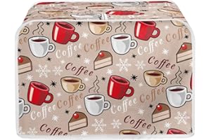 Pzuqiu Coffee Cake Print Kitchen Toaster Cover Dustproof Fingerprint Protection Bread Maker Broiler Accessories Anti-sputterinf Greasy Protection Women Gift